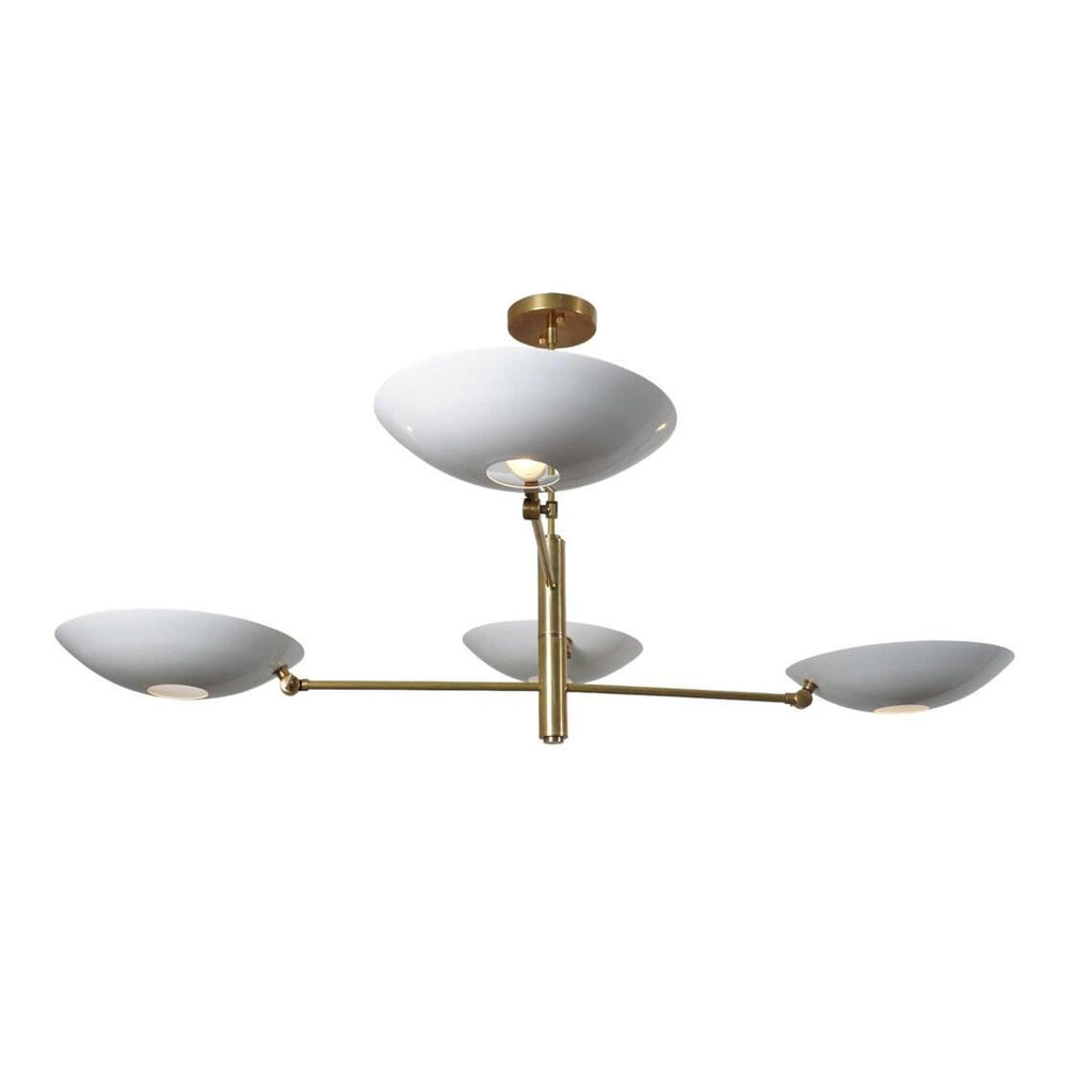 4 Light Pendant Mid Century Modern Raw Brass Sputnik chandelier light Fixture