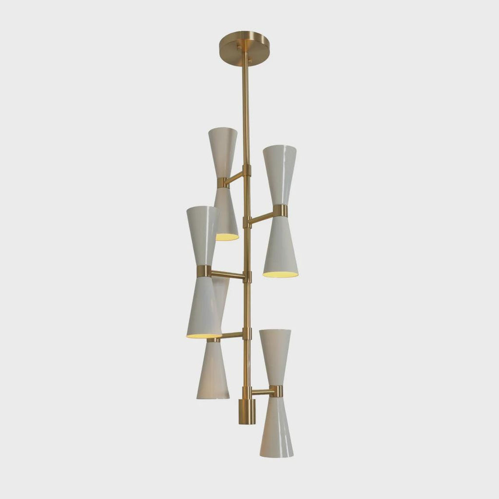 Mid Century Sputnik Ten Light Chandelier Modern  Brass Ceiling Light Fixture