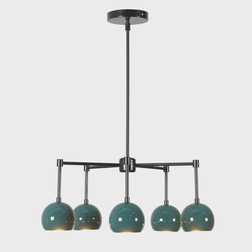 Five Light eyeball Shade Sputnik Brass Starburst Ceiling Chandelier Light Fixture