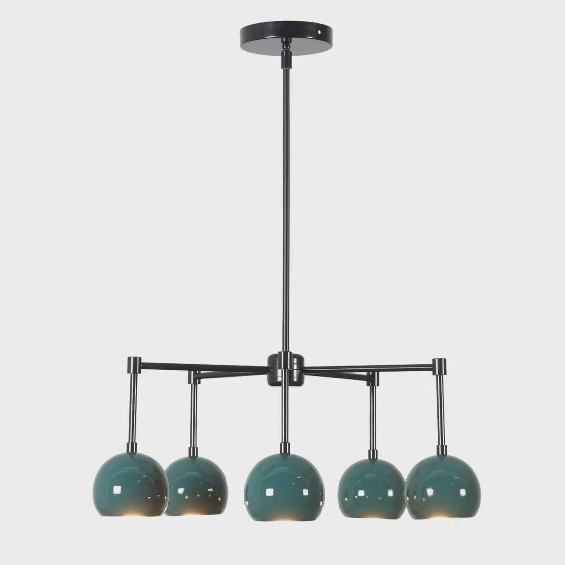 Five Light eyeball Shade Sputnik Brass Starburst Ceiling Chandelier Light Fixture