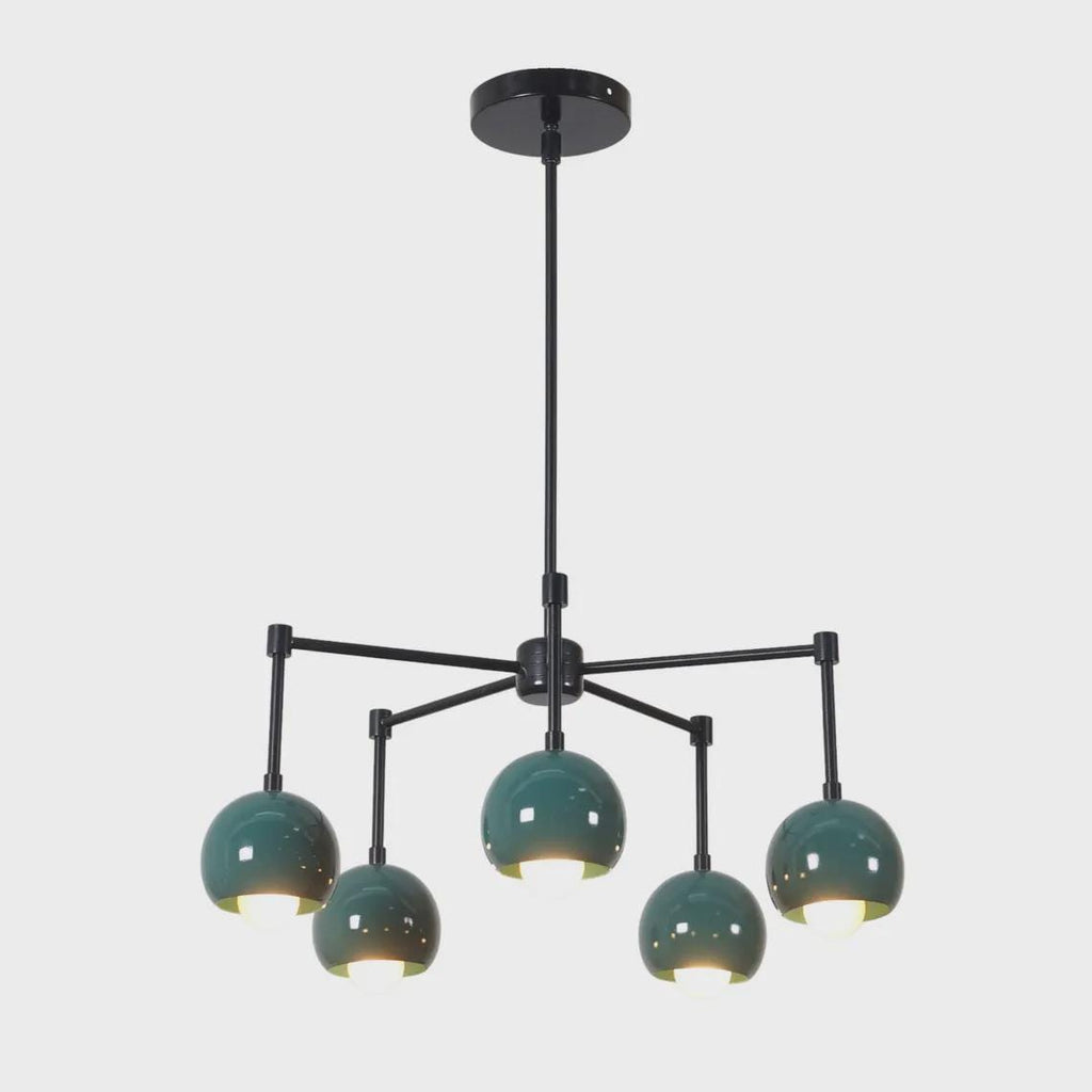 Five Light eyeball Shade Sputnik Brass Starburst Ceiling Chandelier Light Fixture