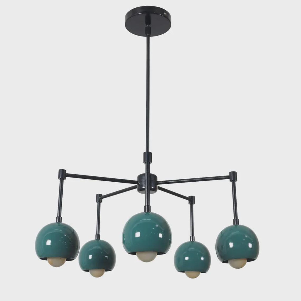 Five Light eyeball Shade Sputnik Brass Starburst Ceiling Chandelier Light Fixture