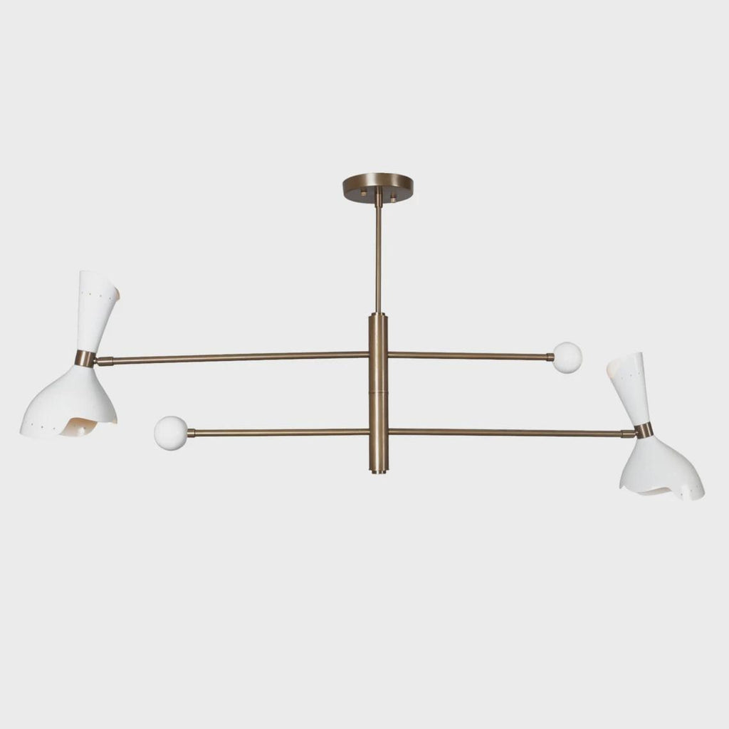 Raw Brass Sputnik Chandelier: Mid Century Modern 4-Light Fixture