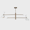 Raw Brass Sputnik Chandelier: Mid Century Modern 4-Light Fixture