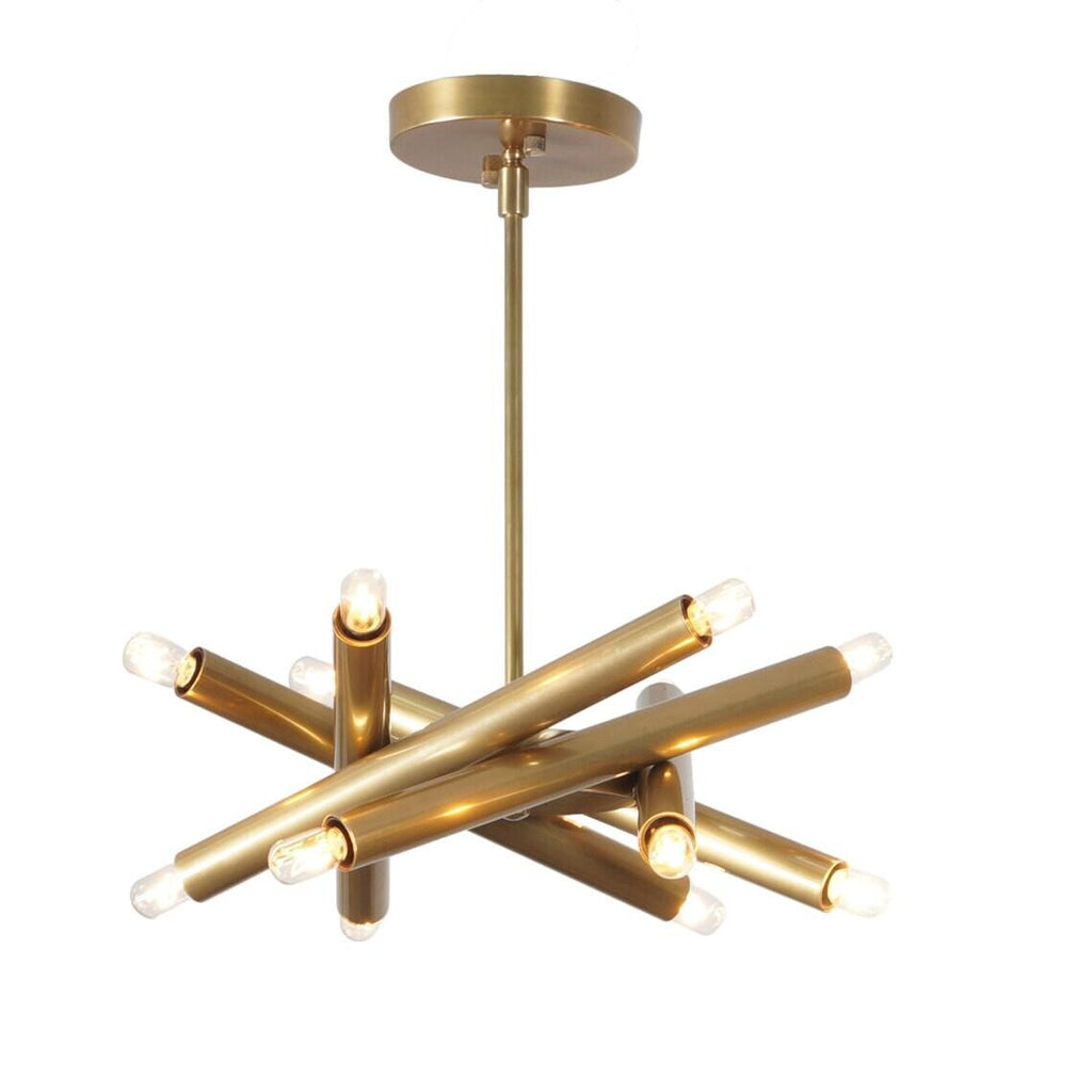 Mid Century Sputnik Brass Spiral Chandelier Moder Twelve Arm Chandelier Ceiling Light Fixture