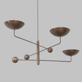 3 Light Disk Shade Pendant Mid Century Modern Patina Brass Sputnik chandelier light Fixture