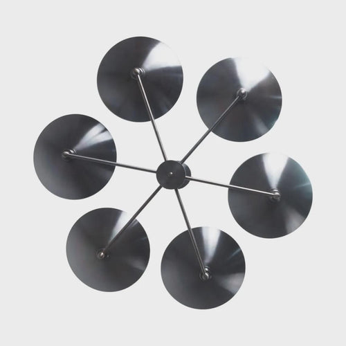 Brass Disk Chandelier: Mid Century Modern Sputnik Light