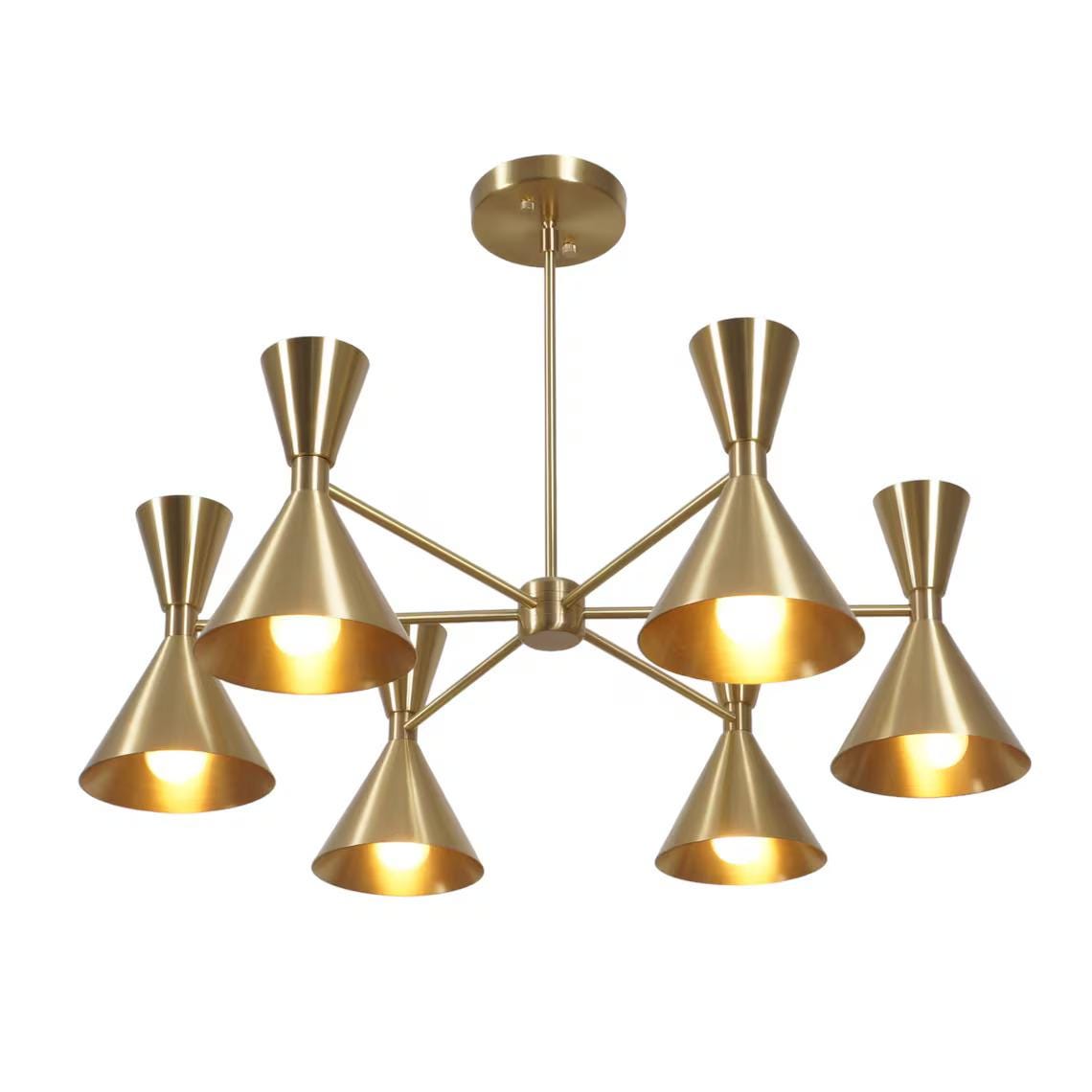 Mid Century Sputnik Chandelier Modern 6 Lights Chandelier Ceiling Light Fixture