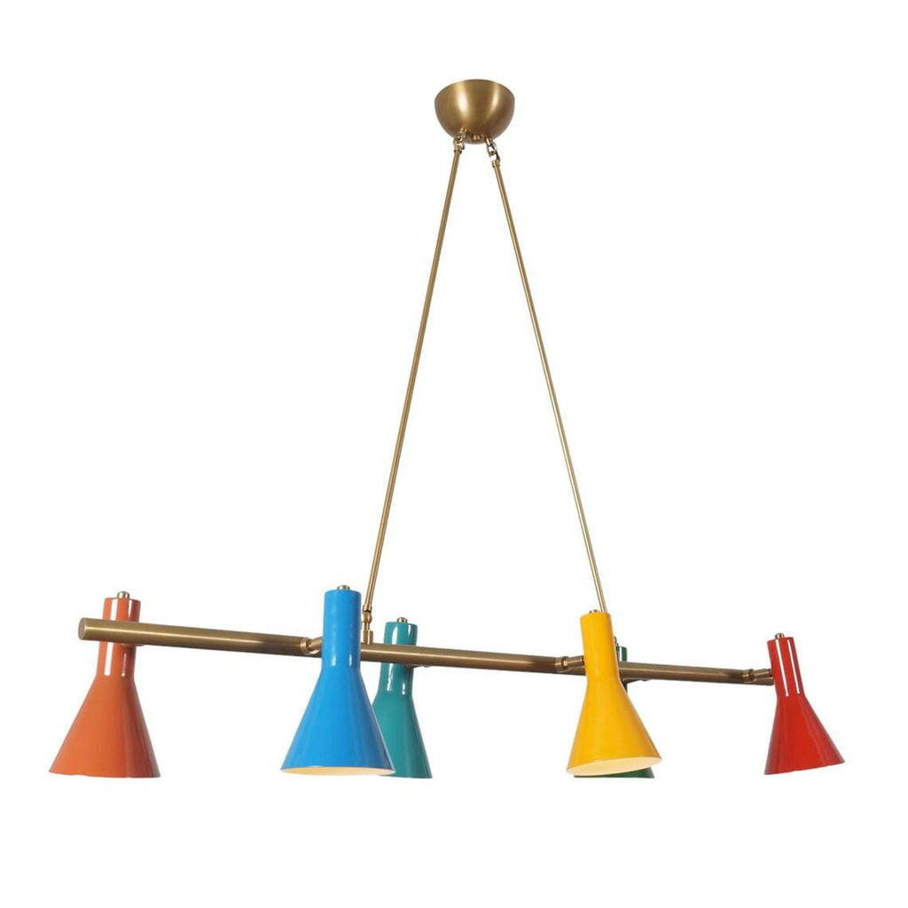 Mid Century Multi Color Shade Linear Chandelier Ceiling Pendant Light Fixture Modern Chandelier