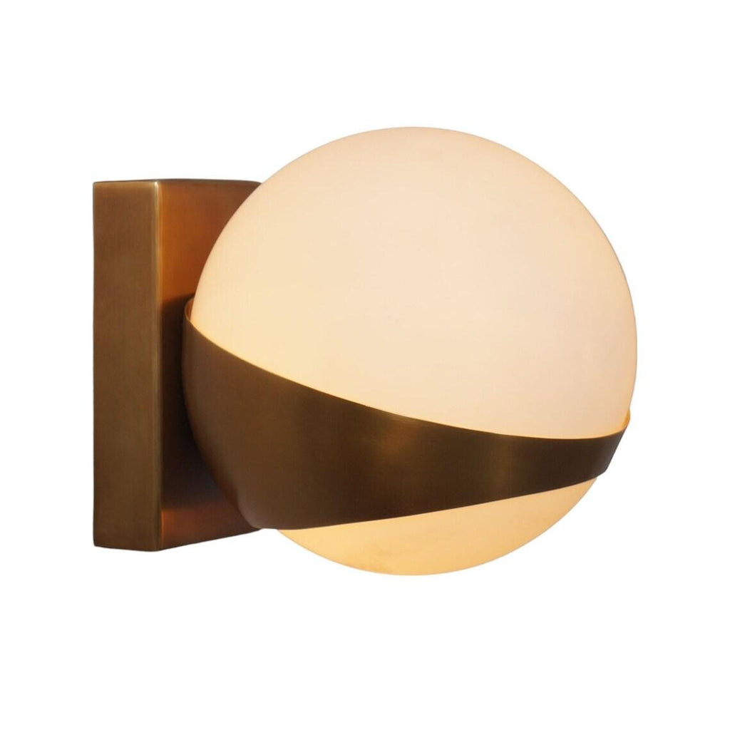 Single Globe Sputnik Brass Wall Sconce Raw Mount Lamp Fixture