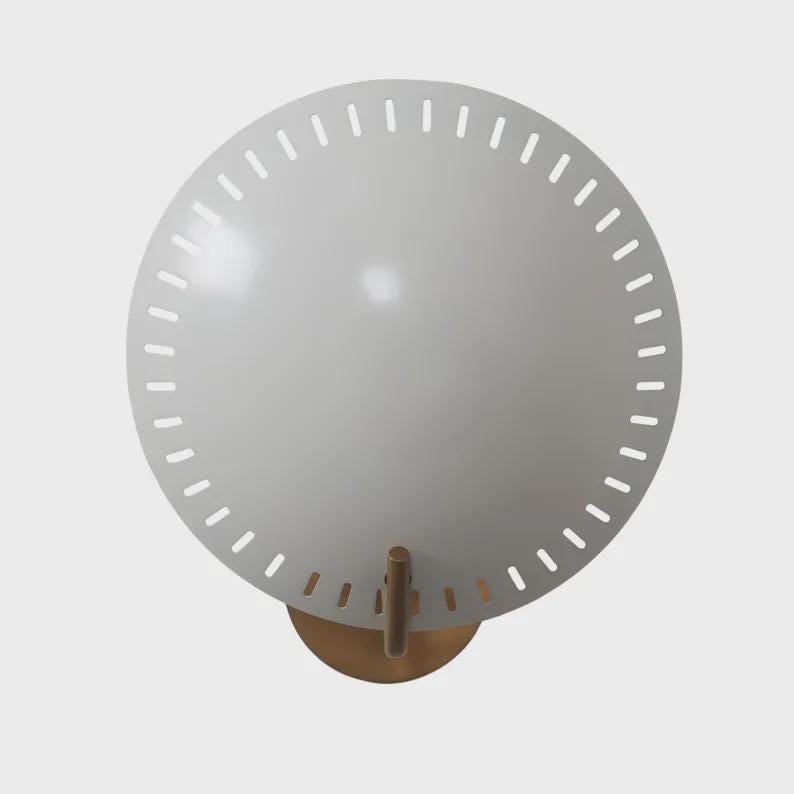 Mid Century Style Brass Sputnik Single Shade Light Wall Sconce Lamp Bedside Sconce