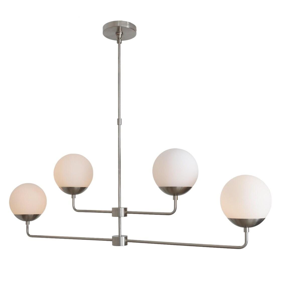 Four Light Glass Globe Light Shade Sputnik Starburst Ceiling Pendant Chandelier Fixture
