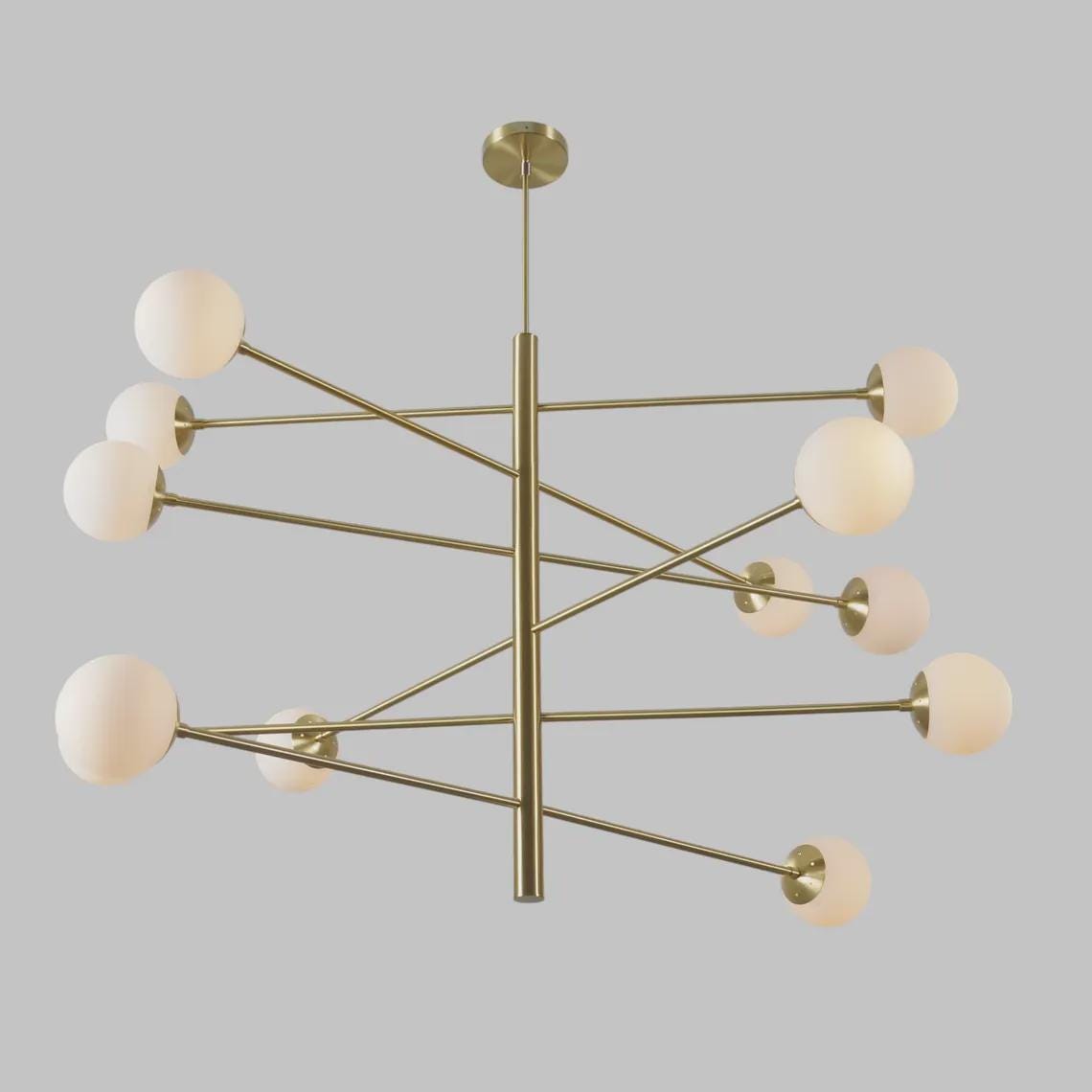 12 Glass Globe Light Shade Sputnik Starburst Ceiling Pendant Chandelier Light Fixture