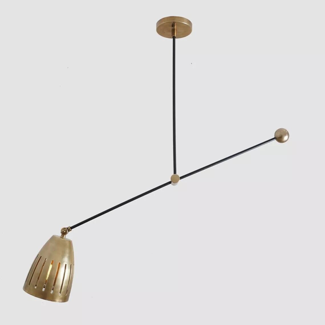 Brass Sputnik Pendant Light, Modern Counterweight Chandelier