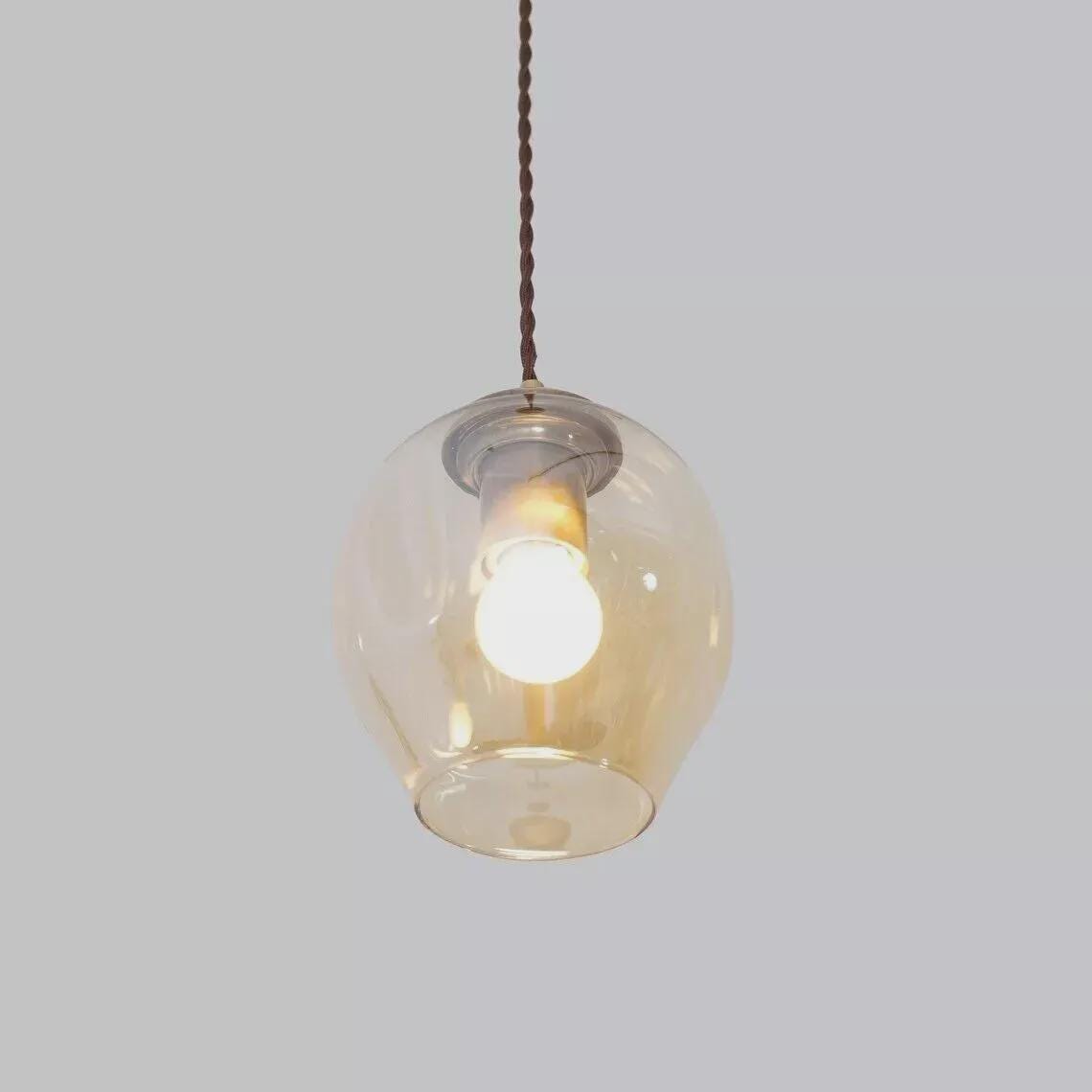 Pendant Light Sputnik Chandelier Single Glass Brass and Opal Bedroom Lights Fixture
