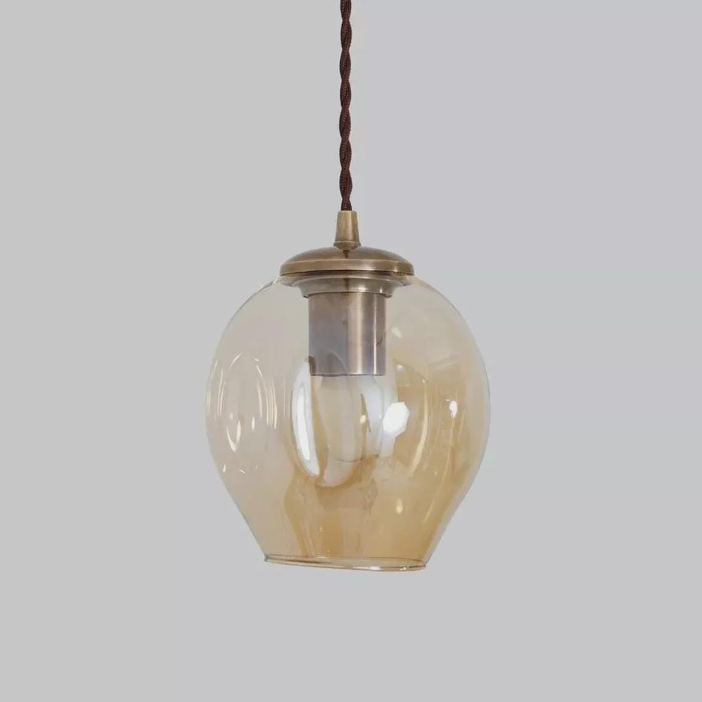 Pendant Light Sputnik Chandelier Single Glass Brass and Opal Bedroom Lights Fixture