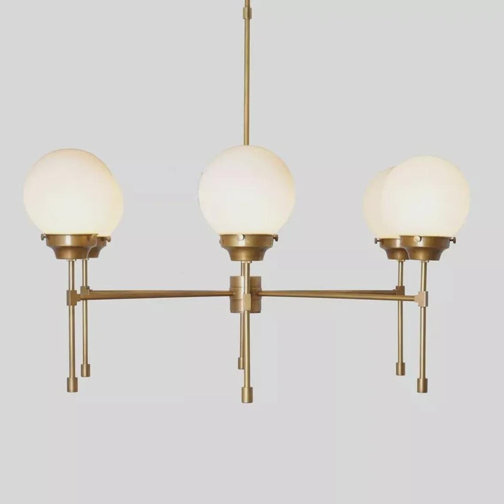 Sputnik Chandelier 6 Glass Globe Modern Brass Heritage Raw Brass Finish Bedroom Lights Fixture