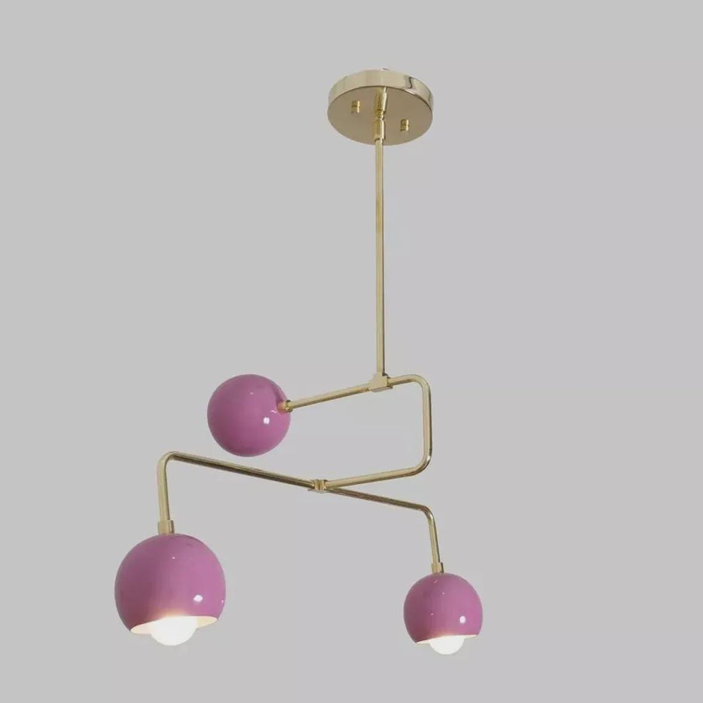3 Light Mid Century Sputnik Chandelier Flush Mount Brushed Brass Finish Bedroom Lights Fixture
