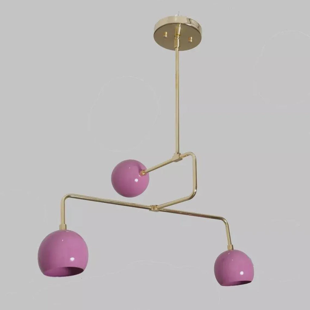 3 Light Mid Century Sputnik Chandelier Flush Mount Brushed Brass Finish Bedroom Lights Fixture