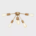 Sputnik Chandelier: Mid Century Modern Brass 6-Arm Flush Mount Light