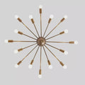Sputnik Flush Mount Chandelier 16 Arm Light Modern Raw Brass Finish Bedroom Lights Fixture