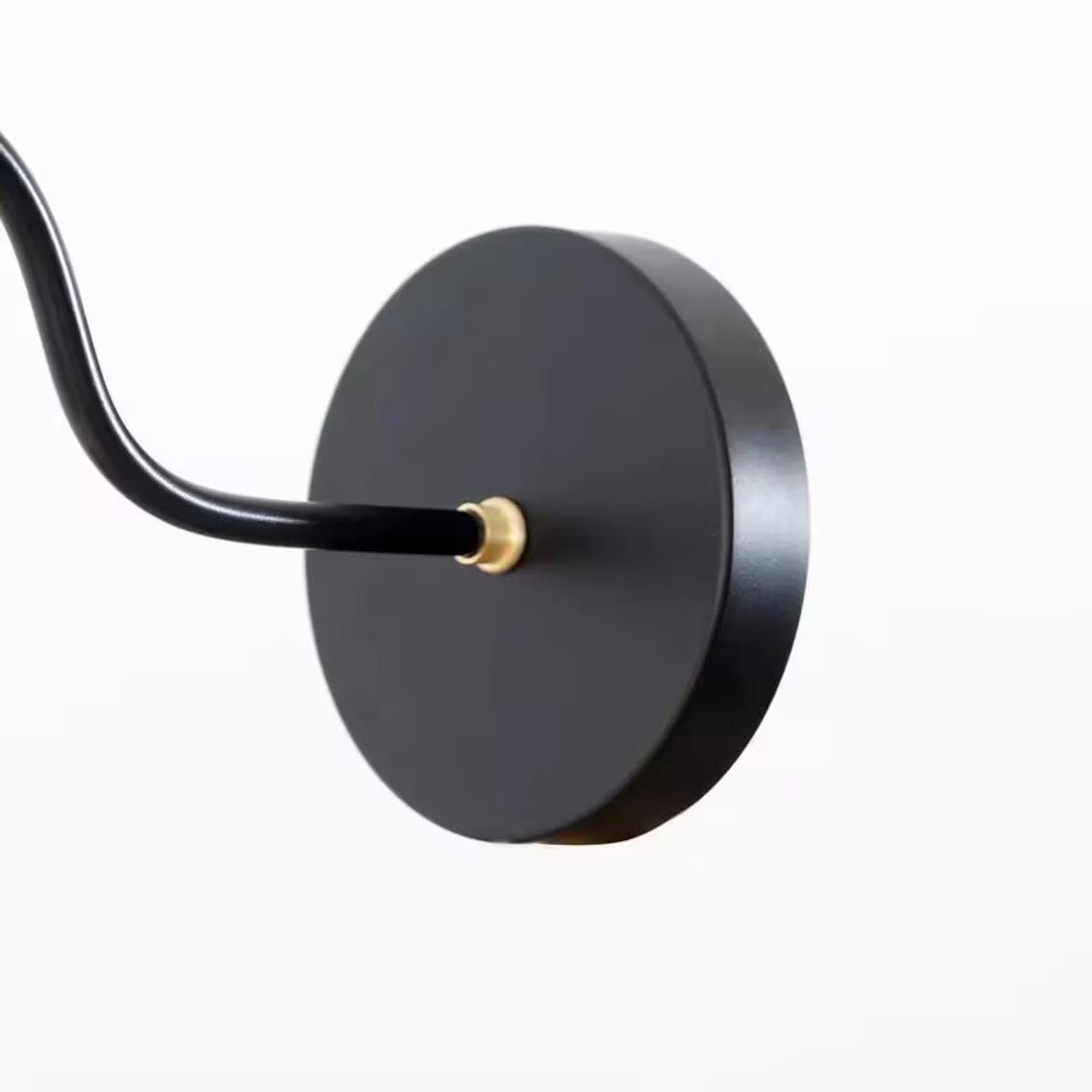 Modern Brass Glass Globe Wall Sconce – Black Bedside Lamp