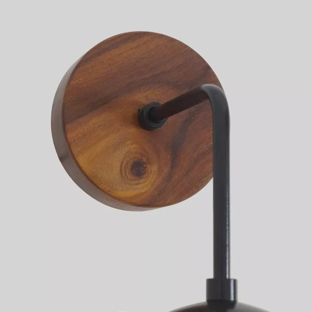 Mid Century Modern Brass Wall Sconce, Opal Glass Globe Bedside Light