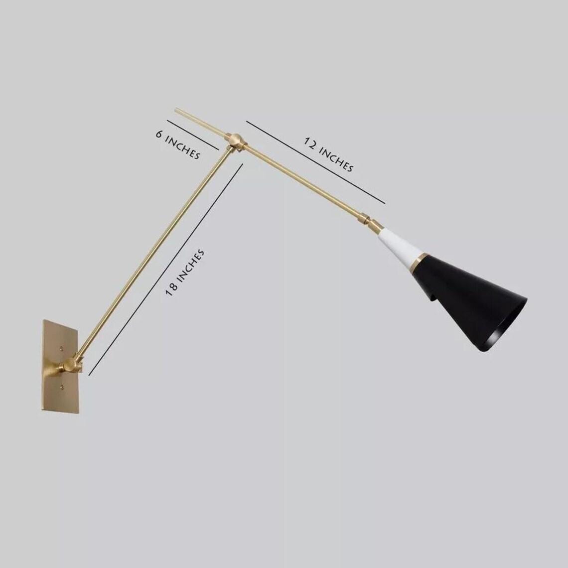 Mid Century Italian Brass Articulating Wall Lamp Sconce