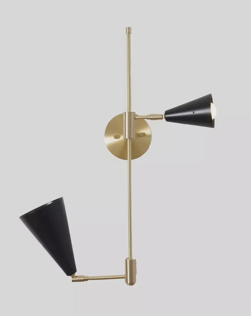 Wall Sconce Mid Century 2 Shade Adjustable Italian Brass Brushed Beside Lamps Light Fixture