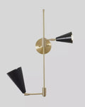 Wall Sconce Mid Century 2 Shade Adjustable Italian Brass Brushed Beside Lamps Light Fixture