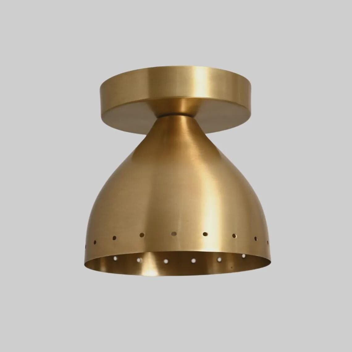 Mid Century Modern Brass Flush Mount Ceiling Light – Hallway Sconce