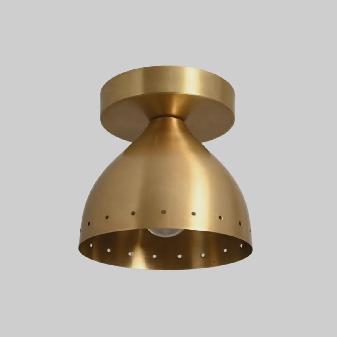 Mid Century Modern Brass Flush Mount Ceiling Light – Hallway Sconce