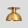 Handcrafted Raw Brass Flush Mount Ceiling Light - Mid Century Modern