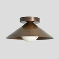Mid-Century Modern Brass Globe Ceiling Light, Retro Flush Mount