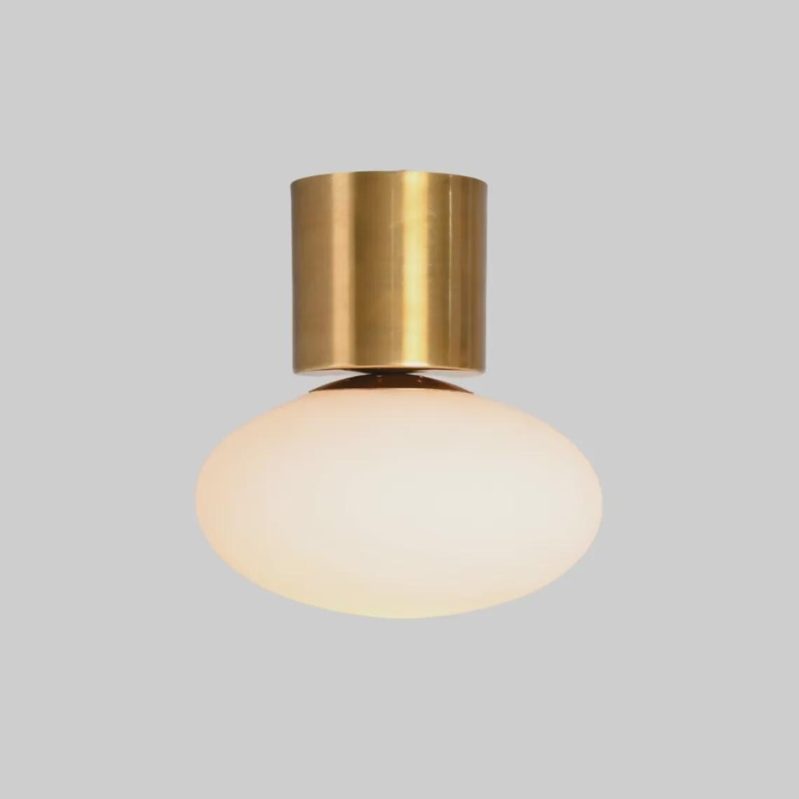 Brass Globe Flush Mount Ceiling Light – Mid Century Modern Sconce
