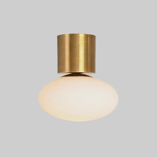 Brass Globe Flush Mount Ceiling Light – Mid Century Modern Sconce