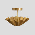 Mid Century Modern Brass Semi Flush Mount Ceiling Light
