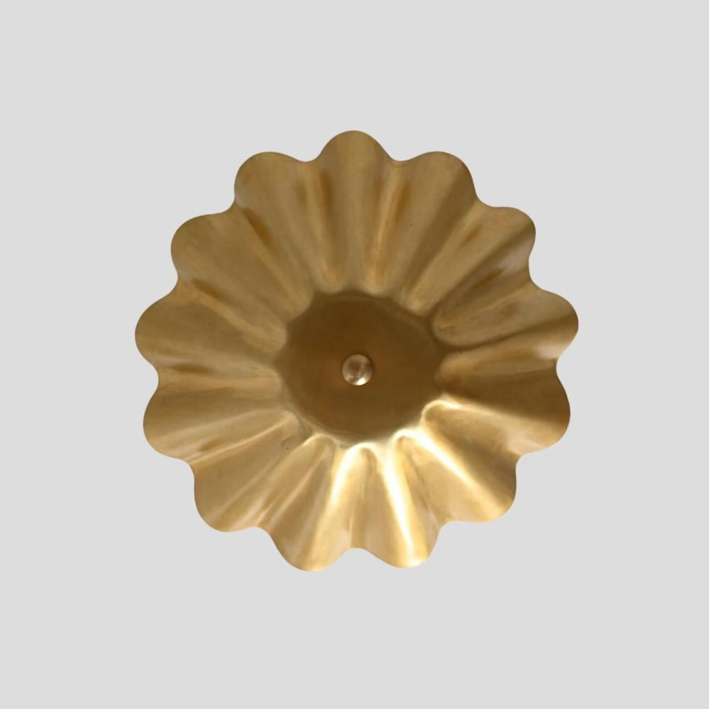 Mid Century Modern Brass Semi Flush Mount Ceiling Light