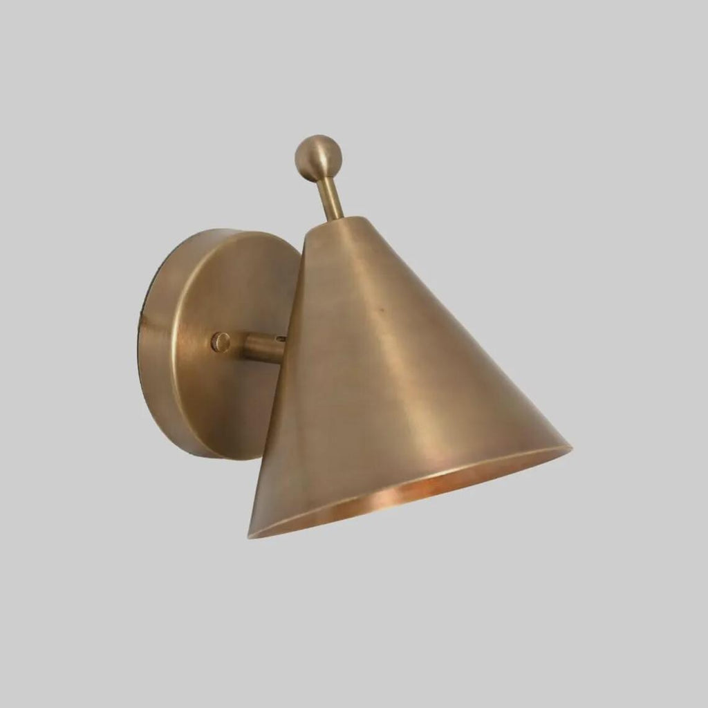 Mid Century Modern Brass Wall Sconce – Adjustable Pivot Arm Lamp
