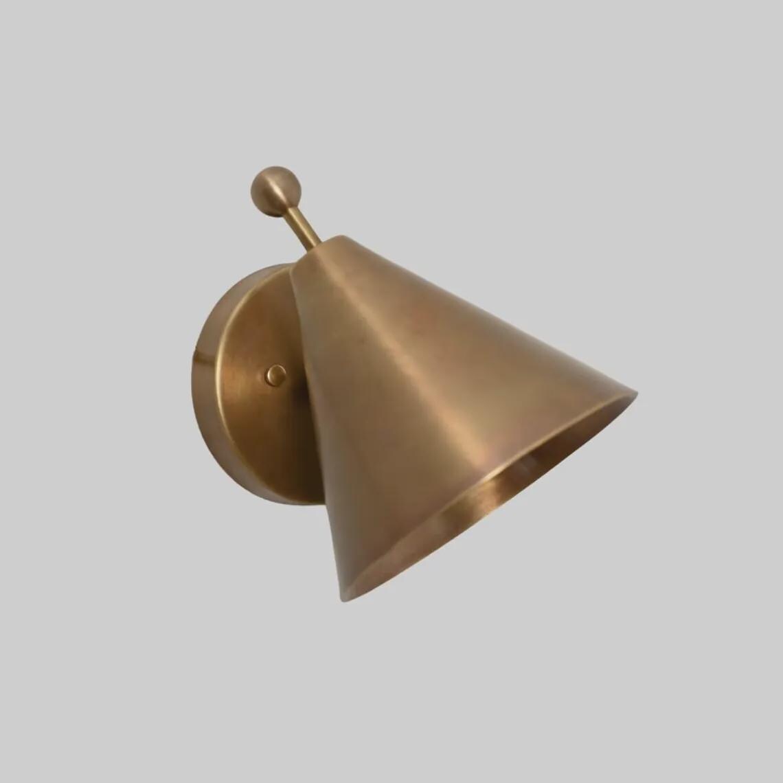 Mid Century Modern Brass Wall Sconce – Adjustable Pivot Arm Lamp