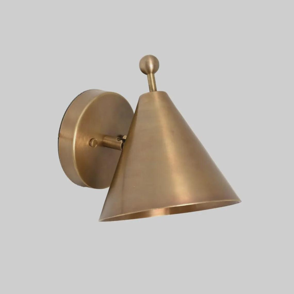 Mid Century Modern Brass Wall Sconce – Adjustable Pivot Arm Lamp