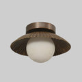 Mid Century Modern Brass Flush Mount Ceiling Light – Globe Pendant