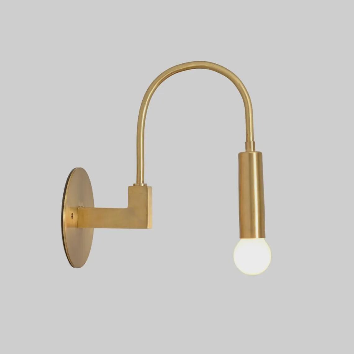 Minimalistic Wall Light Fixture Brass Sconce Italian Mid Century Modern Wall Lamp