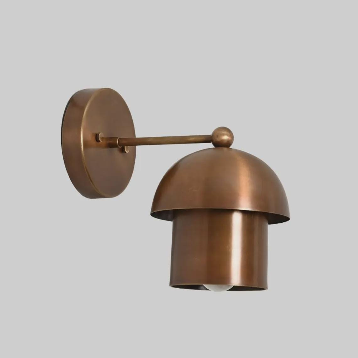 Mushroom Brass Wall Sconce: Mid-Century Modern Italian Light