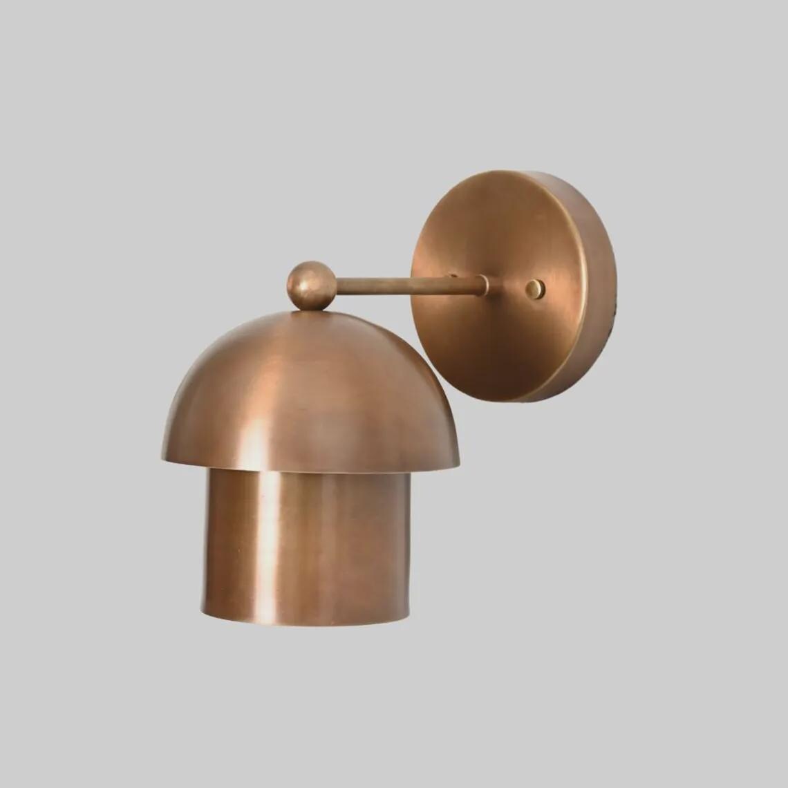 Mushroom Brass Wall Sconce: Mid-Century Modern Italian Light