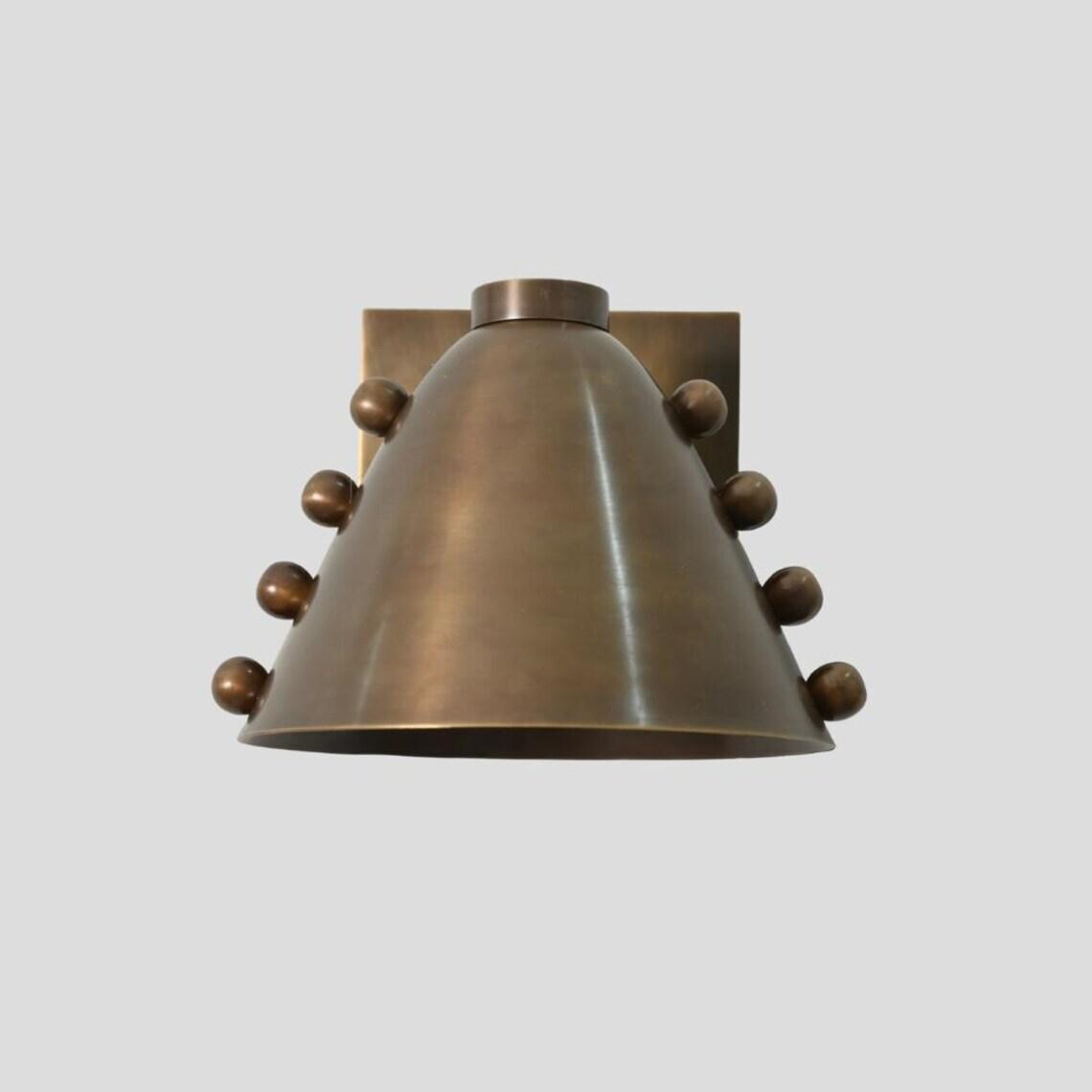 Vintage Brass Cone Wall Sconce Mid Century Adjustable Lamp