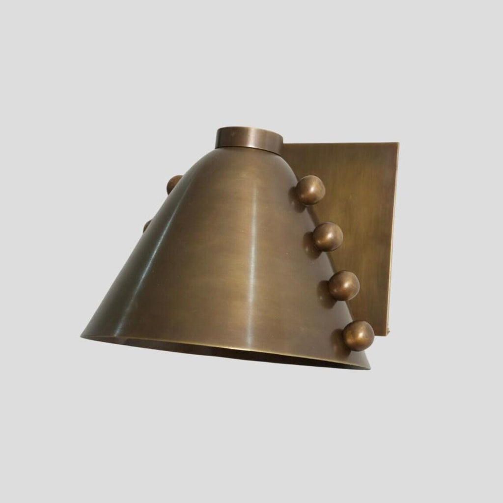 Vintage Brass Cone Wall Sconce Mid Century Adjustable Lamp
