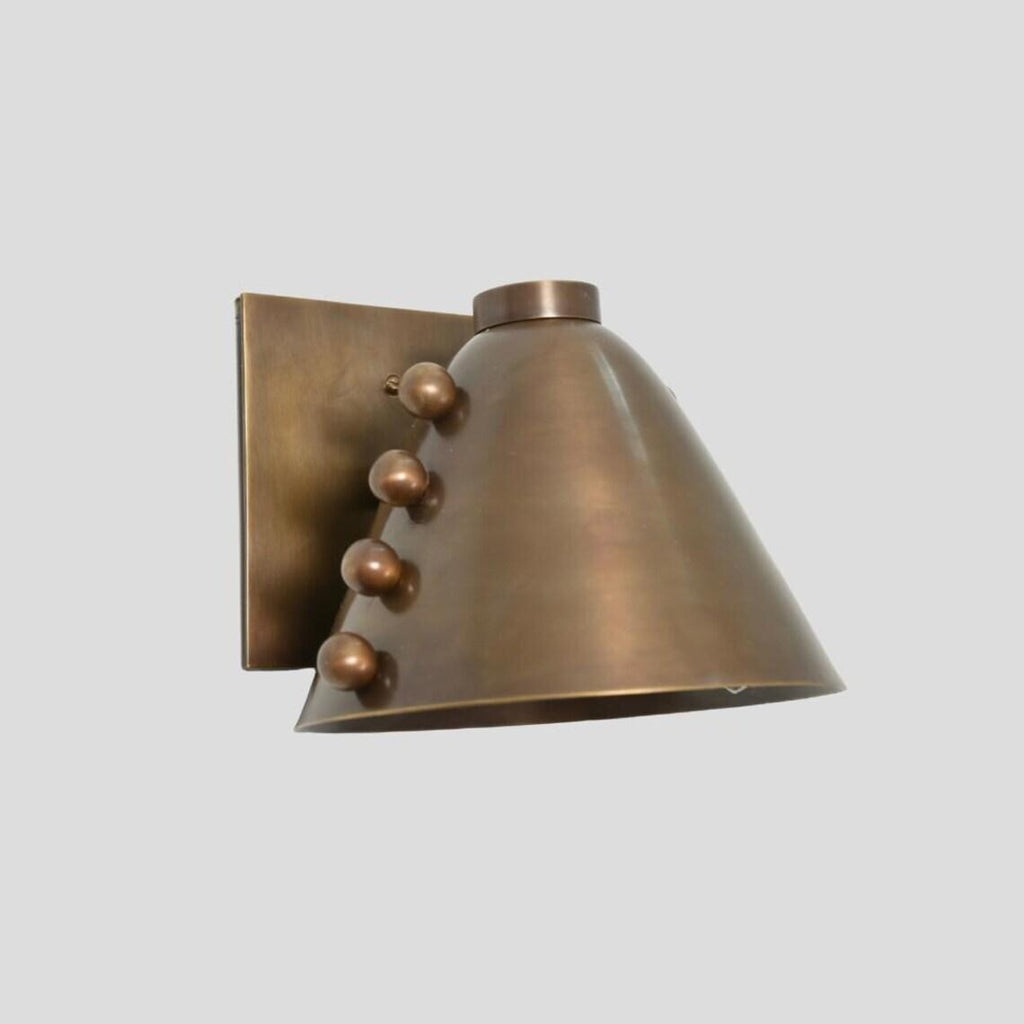 Vintage Brass Cone Wall Sconce Mid Century Adjustable Lamp