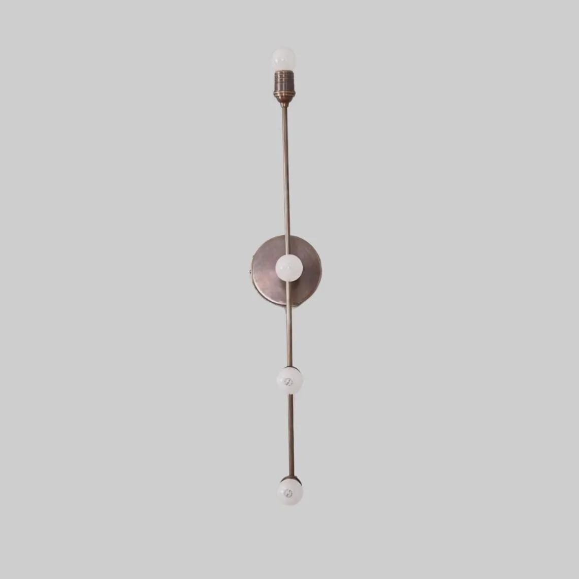 4-Light Brass Wall Sconce: Mid-Century Modern Italian Hallway Light