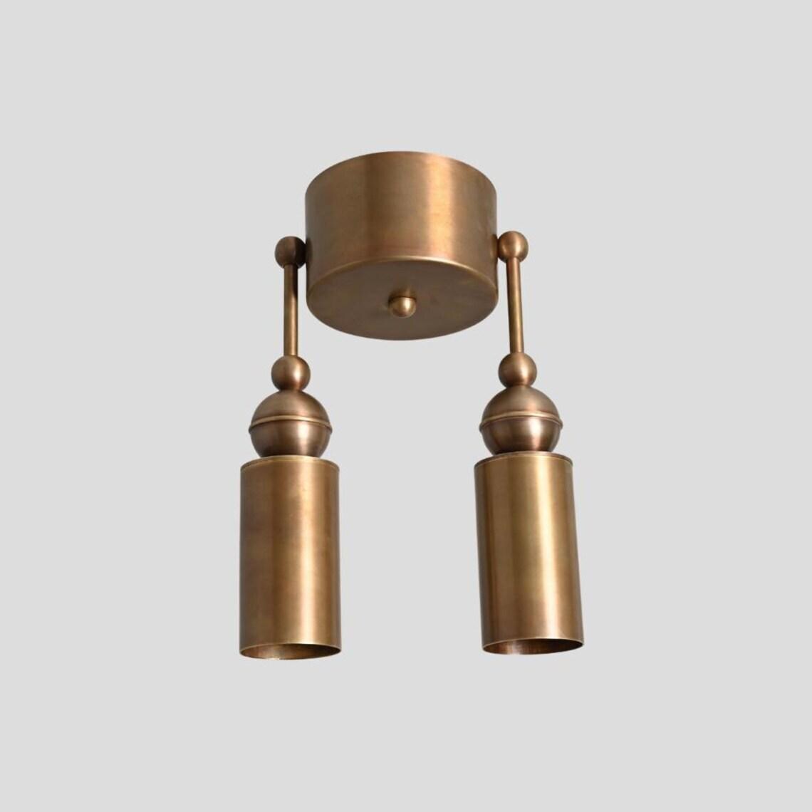 Double Ceiling Light Brass Wall Sconce Pendant 1950s Modern Wall Lamp Fixture
